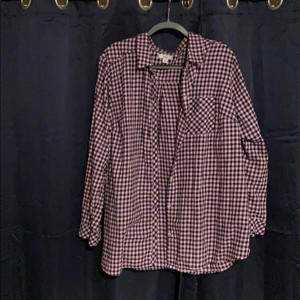 Plaid Blouse 3x